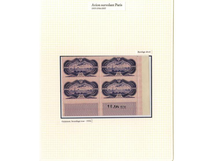 1927/87, Sammlung der Flugpost-Ausgaben mit vielen Eckrand-4er-Blocks mit Druckdaten, einigen Probedrucken etc., dabei u.a. M