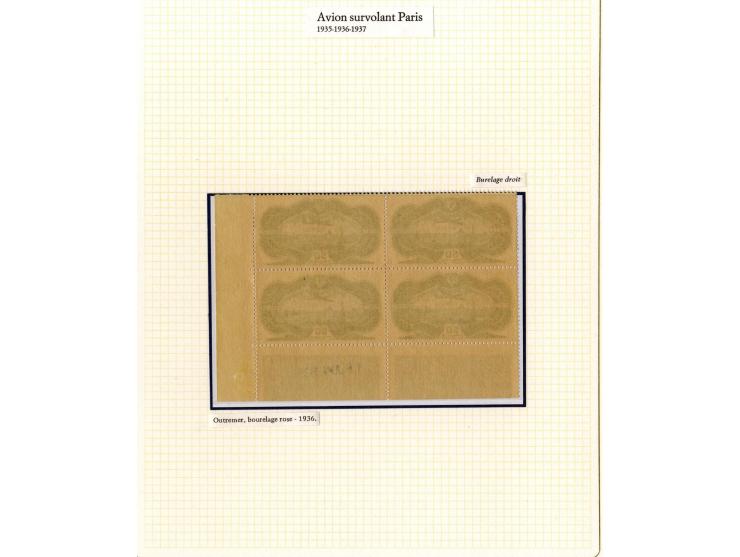 1927/87, Sammlung der Flugpost-Ausgaben mit vielen Eckrand-4er-Blocks mit Druckdaten, einigen Probedrucken etc., dabei u.a. M