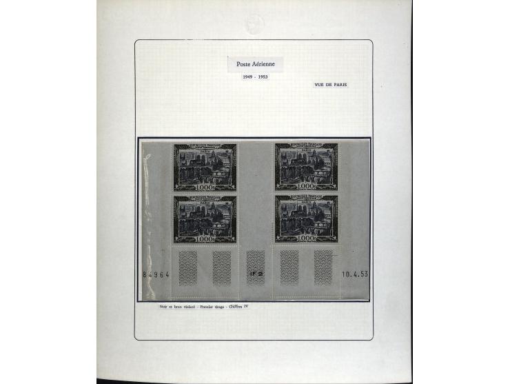 1927/87, Sammlung der Flugpost-Ausgaben mit vielen Eckrand-4er-Blocks mit Druckdaten, einigen Probedrucken etc., dabei u.a. M