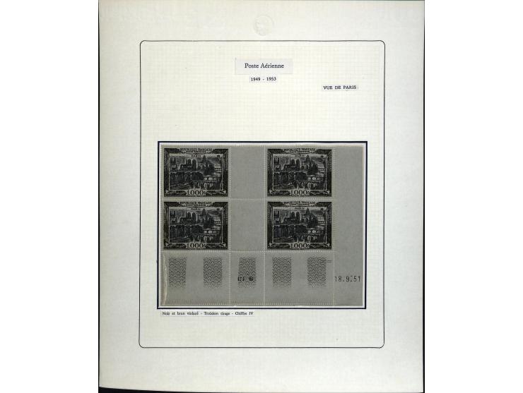 1927/87, Sammlung der Flugpost-Ausgaben mit vielen Eckrand-4er-Blocks mit Druckdaten, einigen Probedrucken etc., dabei u.a. M
