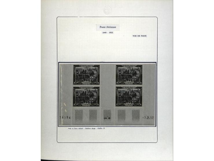1927/87, Sammlung der Flugpost-Ausgaben mit vielen Eckrand-4er-Blocks mit Druckdaten, einigen Probedrucken etc., dabei u.a. M