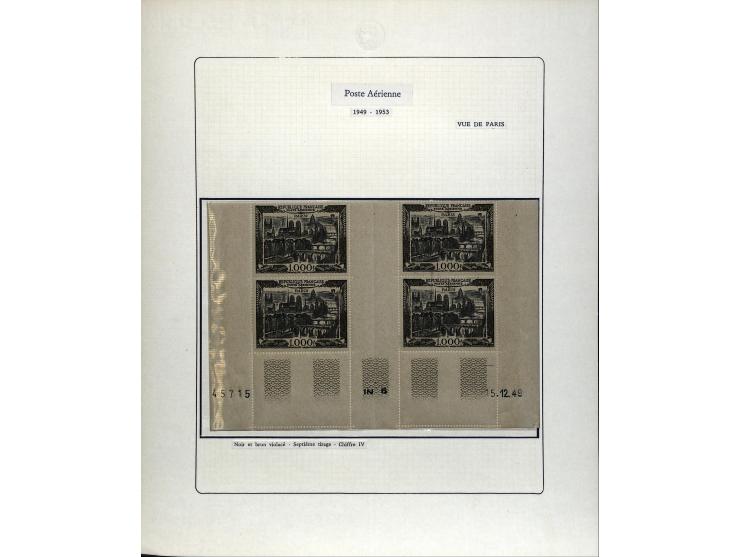 1927/87, Sammlung der Flugpost-Ausgaben mit vielen Eckrand-4er-Blocks mit Druckdaten, einigen Probedrucken etc., dabei u.a. M