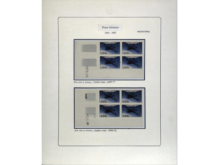 1927/87, Sammlung der Flugpost-Ausgaben mit vielen Eckrand-4er-Blocks mit Druckdaten, einigen Probedrucken etc., dabei u.a. M