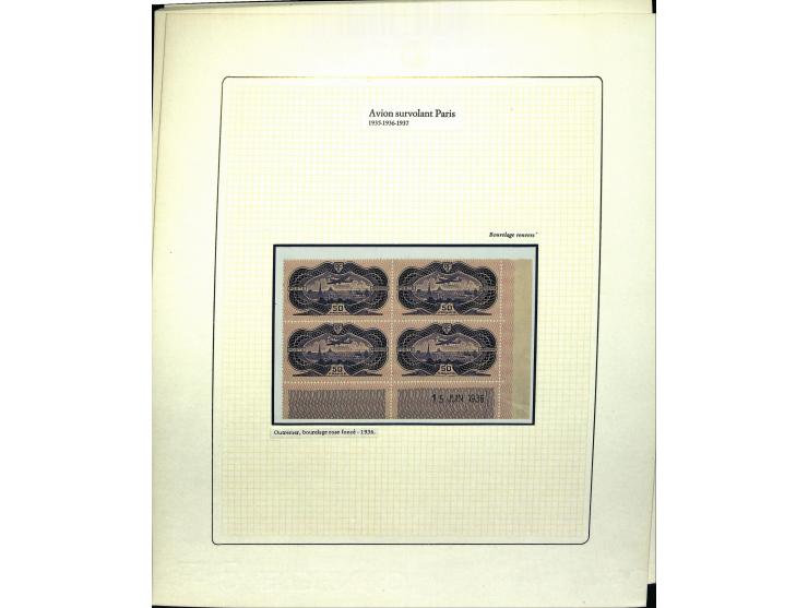 1927/87, Sammlung der Flugpost-Ausgaben mit vielen Eckrand-4er-Blocks mit Druckdaten, einigen Probedrucken etc., dabei u.a. M