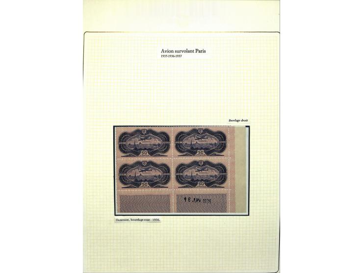 1927/87, Sammlung der Flugpost-Ausgaben mit vielen Eckrand-4er-Blocks mit Druckdaten, einigen Probedrucken etc., dabei u.a. M