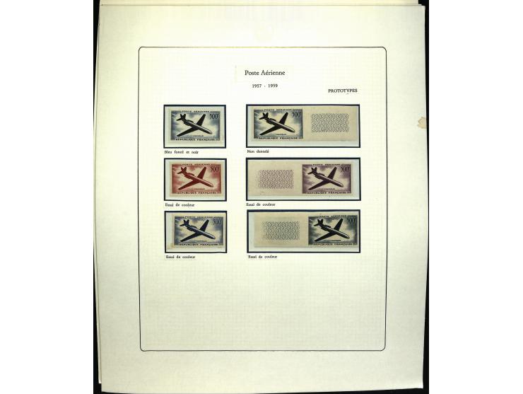 1927/87, Sammlung der Flugpost-Ausgaben mit vielen Eckrand-4er-Blocks mit Druckdaten, einigen Probedrucken etc., dabei u.a. M