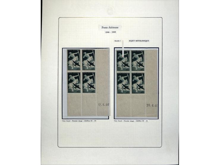 1927/87, Sammlung der Flugpost-Ausgaben mit vielen Eckrand-4er-Blocks mit Druckdaten, einigen Probedrucken etc., dabei u.a. M