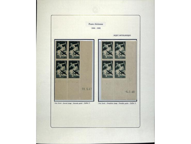 1927/87, Sammlung der Flugpost-Ausgaben mit vielen Eckrand-4er-Blocks mit Druckdaten, einigen Probedrucken etc., dabei u.a. M