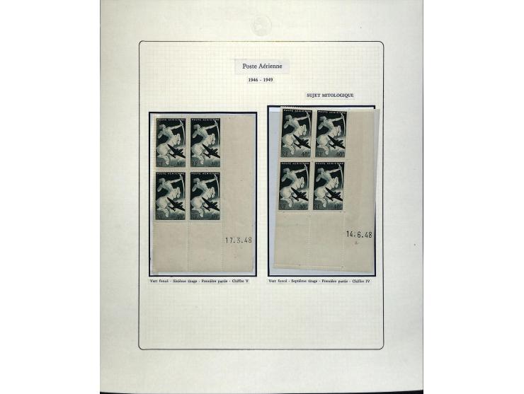 1927/87, Sammlung der Flugpost-Ausgaben mit vielen Eckrand-4er-Blocks mit Druckdaten, einigen Probedrucken etc., dabei u.a. M