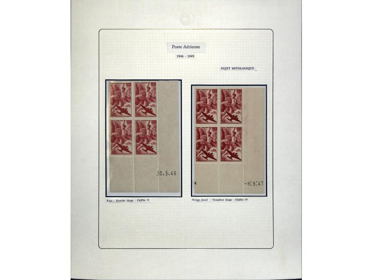 1927/87, Sammlung der Flugpost-Ausgaben mit vielen Eckrand-4er-Blocks mit Druckdaten, einigen Probedrucken etc., dabei u.a. M