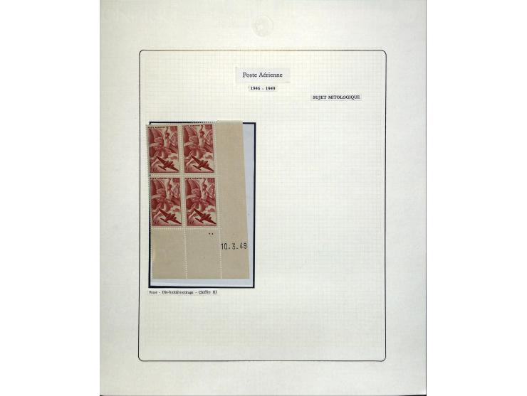 1927/87, Sammlung der Flugpost-Ausgaben mit vielen Eckrand-4er-Blocks mit Druckdaten, einigen Probedrucken etc., dabei u.a. M