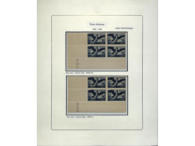 1927/87, Sammlung der Flugpost-Ausgaben mit vielen Eckrand-4er-Blocks mit Druckdaten, einigen Probedrucken etc., dabei u.a. M