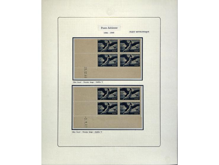1927/87, Sammlung der Flugpost-Ausgaben mit vielen Eckrand-4er-Blocks mit Druckdaten, einigen Probedrucken etc., dabei u.a. M