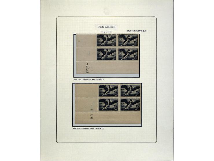 1927/87, Sammlung der Flugpost-Ausgaben mit vielen Eckrand-4er-Blocks mit Druckdaten, einigen Probedrucken etc., dabei u.a. M