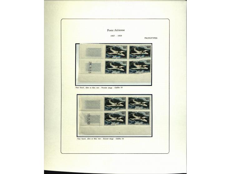 1927/87, Sammlung der Flugpost-Ausgaben mit vielen Eckrand-4er-Blocks mit Druckdaten, einigen Probedrucken etc., dabei u.a. M