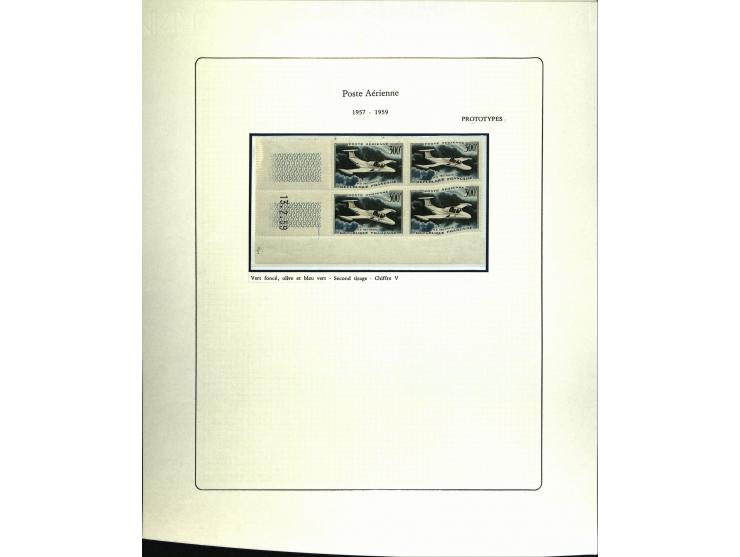 1927/87, Sammlung der Flugpost-Ausgaben mit vielen Eckrand-4er-Blocks mit Druckdaten, einigen Probedrucken etc., dabei u.a. M