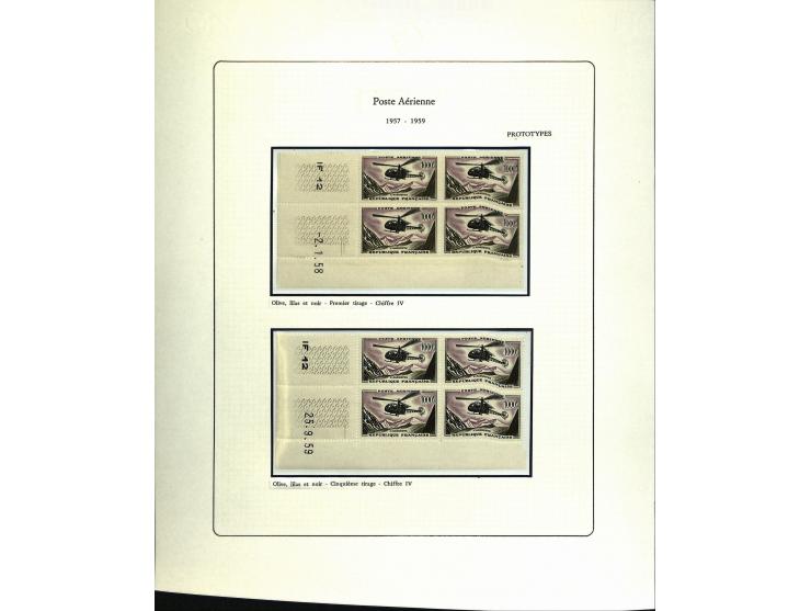 1927/87, Sammlung der Flugpost-Ausgaben mit vielen Eckrand-4er-Blocks mit Druckdaten, einigen Probedrucken etc., dabei u.a. M