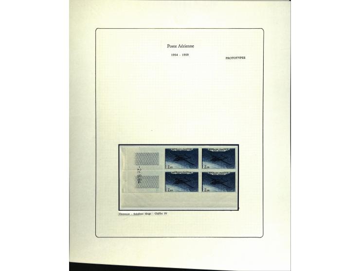 1927/87, Sammlung der Flugpost-Ausgaben mit vielen Eckrand-4er-Blocks mit Druckdaten, einigen Probedrucken etc., dabei u.a. M