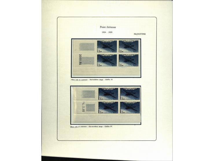 1927/87, Sammlung der Flugpost-Ausgaben mit vielen Eckrand-4er-Blocks mit Druckdaten, einigen Probedrucken etc., dabei u.a. M