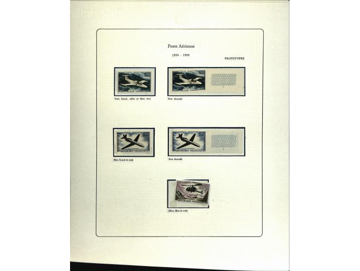 1927/87, Sammlung der Flugpost-Ausgaben mit vielen Eckrand-4er-Blocks mit Druckdaten, einigen Probedrucken etc., dabei u.a. M