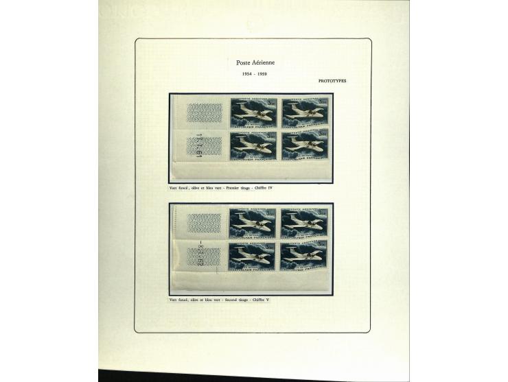 1927/87, Sammlung der Flugpost-Ausgaben mit vielen Eckrand-4er-Blocks mit Druckdaten, einigen Probedrucken etc., dabei u.a. M