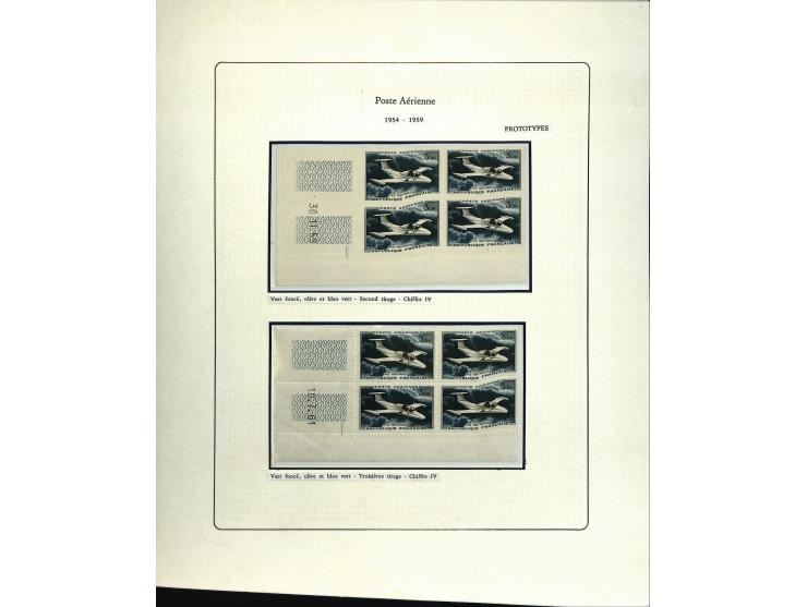 1927/87, Sammlung der Flugpost-Ausgaben mit vielen Eckrand-4er-Blocks mit Druckdaten, einigen Probedrucken etc., dabei u.a. M