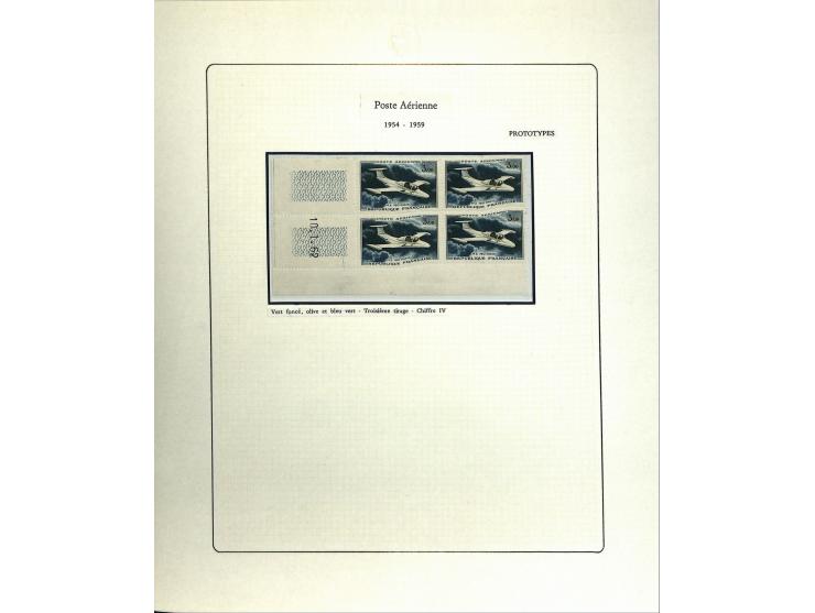 1927/87, Sammlung der Flugpost-Ausgaben mit vielen Eckrand-4er-Blocks mit Druckdaten, einigen Probedrucken etc., dabei u.a. M