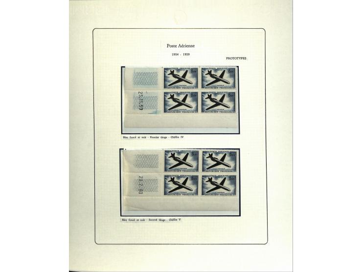1927/87, Sammlung der Flugpost-Ausgaben mit vielen Eckrand-4er-Blocks mit Druckdaten, einigen Probedrucken etc., dabei u.a. M