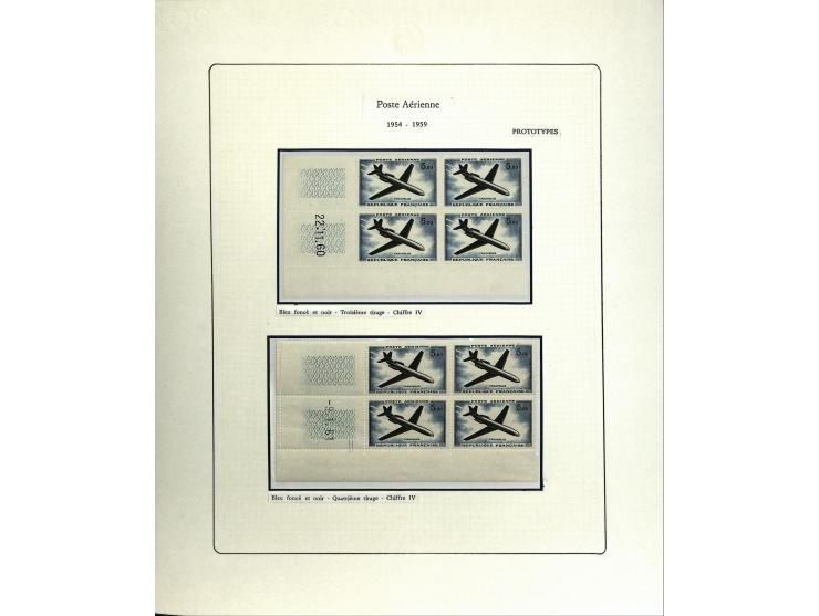 1927/87, Sammlung der Flugpost-Ausgaben mit vielen Eckrand-4er-Blocks mit Druckdaten, einigen Probedrucken etc., dabei u.a. M