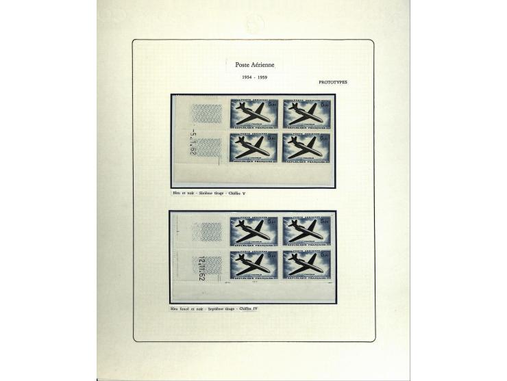 1927/87, Sammlung der Flugpost-Ausgaben mit vielen Eckrand-4er-Blocks mit Druckdaten, einigen Probedrucken etc., dabei u.a. M