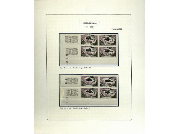 1927/87, Sammlung der Flugpost-Ausgaben mit vielen Eckrand-4er-Blocks mit Druckdaten, einigen Probedrucken etc., dabei u.a. M