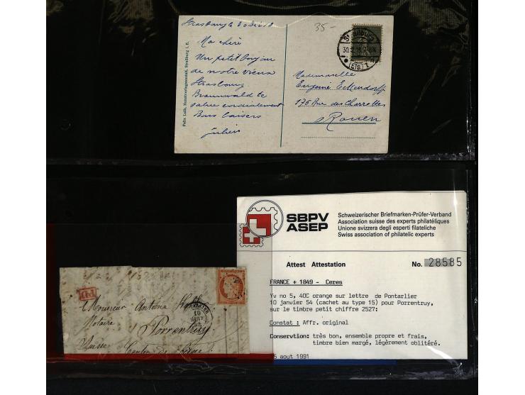 1795/1960 (ca.), ca. 200 Briefe, Karten und Ganzsachen ab Vorphila mit Schwerpunkt bis ca. 1900, dabei einige besseren Franka