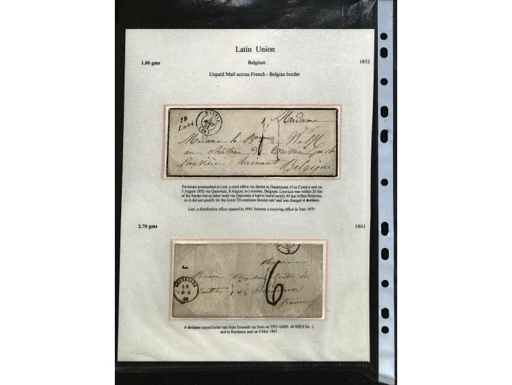 1795/1960 (ca.), ca. 200 Briefe, Karten und Ganzsachen ab Vorphila mit Schwerpunkt bis ca. 1900, dabei einige besseren Franka