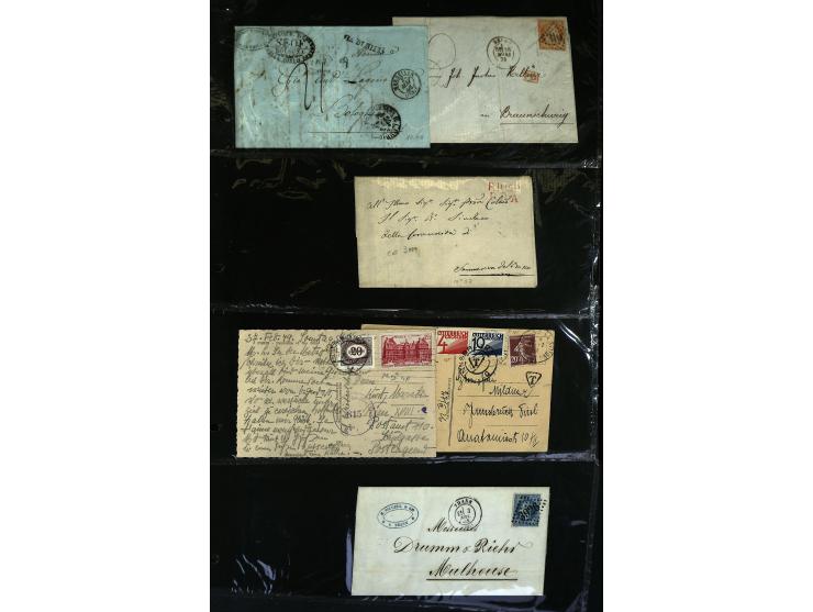 1795/1960 (ca.), ca. 200 Briefe, Karten und Ganzsachen ab Vorphila mit Schwerpunkt bis ca. 1900, dabei einige besseren Franka