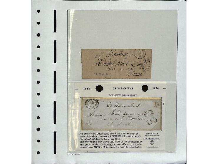 1855, interessante Sammlung "Krim-Krieg" mit 30 Briefen von bzw. an Einheiten im Kriegsgebiet, dabei einige unfrankierte Brie