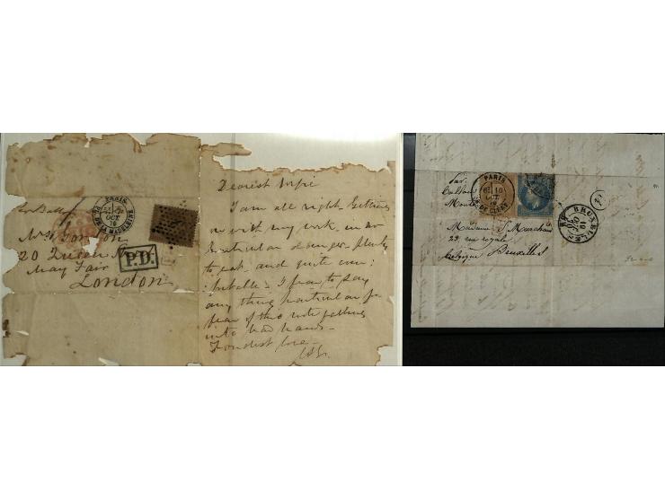 BALLON MONTÉ: 1870/71, Sammlungsbestand von über 50 Briefen, meist ausstellungsmäßig aufgezogen und ausführlich beschrieben, 