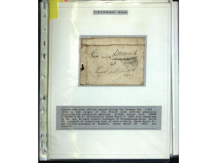 1840/1910, Sammlung mit ca. 35 Briefen, Karten und Ganzsachen sowie ein Briefstück mit u.a. Stempeln von Alexandrette bis Vat