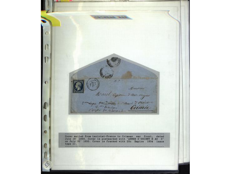 1840/1910, Sammlung mit ca. 35 Briefen, Karten und Ganzsachen sowie ein Briefstück mit u.a. Stempeln von Alexandrette bis Vat