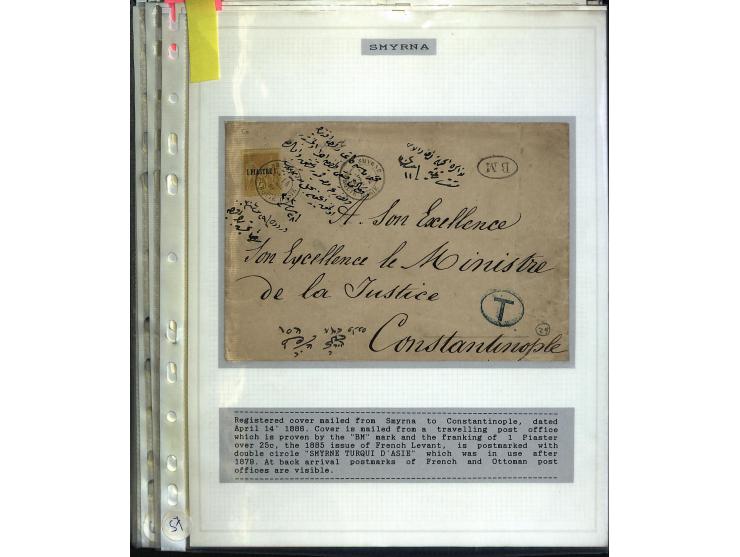 1840/1910, Sammlung mit ca. 35 Briefen, Karten und Ganzsachen sowie ein Briefstück mit u.a. Stempeln von Alexandrette bis Vat