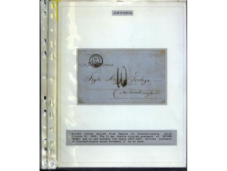 1840/1910, Sammlung mit ca. 35 Briefen, Karten und Ganzsachen sowie ein Briefstück mit u.a. Stempeln von Alexandrette bis Vat