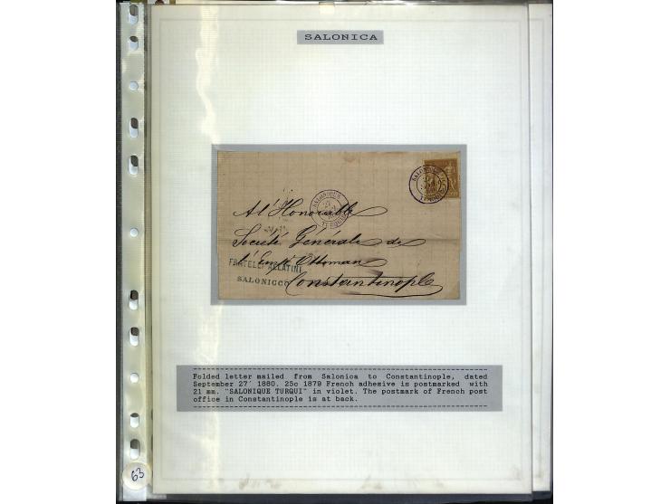 1840/1910, Sammlung mit ca. 35 Briefen, Karten und Ganzsachen sowie ein Briefstück mit u.a. Stempeln von Alexandrette bis Vat
