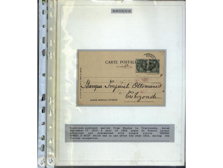 1840/1910, Sammlung mit ca. 35 Briefen, Karten und Ganzsachen sowie ein Briefstück mit u.a. Stempeln von Alexandrette bis Vat