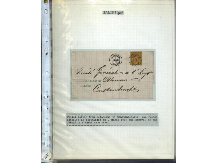 1840/1910, Sammlung mit ca. 35 Briefen, Karten und Ganzsachen sowie ein Briefstück mit u.a. Stempeln von Alexandrette bis Vat