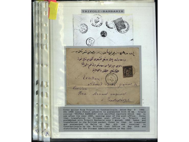 1840/1910, Sammlung mit ca. 35 Briefen, Karten und Ganzsachen sowie ein Briefstück mit u.a. Stempeln von Alexandrette bis Vat
