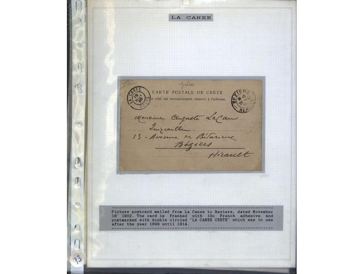 1840/1910, Sammlung mit ca. 35 Briefen, Karten und Ganzsachen sowie ein Briefstück mit u.a. Stempeln von Alexandrette bis Vat