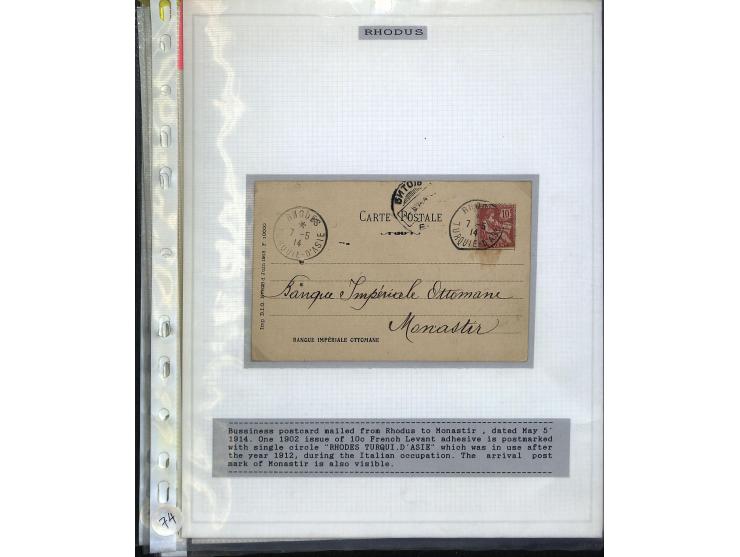 1840/1910, Sammlung mit ca. 35 Briefen, Karten und Ganzsachen sowie ein Briefstück mit u.a. Stempeln von Alexandrette bis Vat
