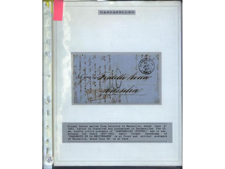 1840/1910, Sammlung mit ca. 35 Briefen, Karten und Ganzsachen sowie ein Briefstück mit u.a. Stempeln von Alexandrette bis Vat