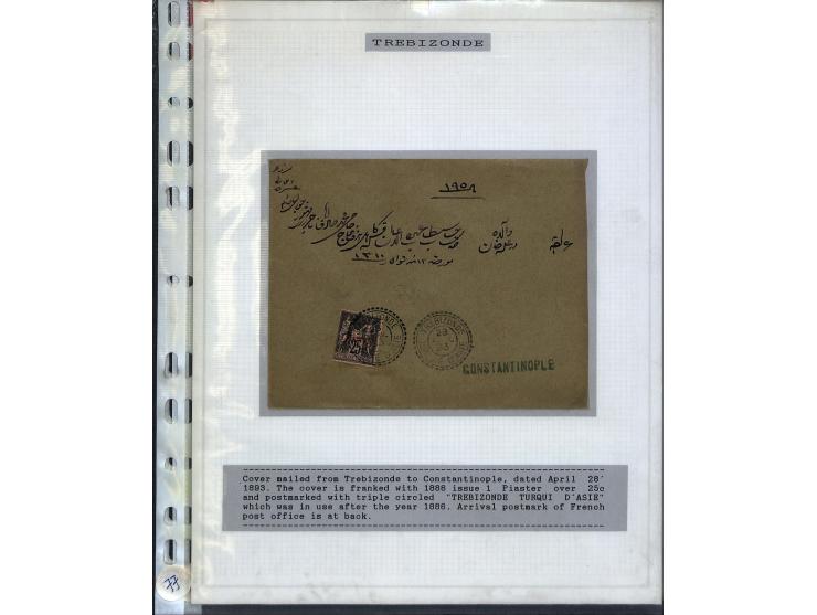 1840/1910, Sammlung mit ca. 35 Briefen, Karten und Ganzsachen sowie ein Briefstück mit u.a. Stempeln von Alexandrette bis Vat