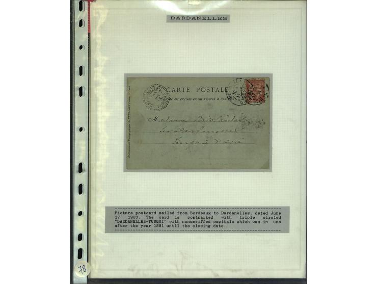 1840/1910, Sammlung mit ca. 35 Briefen, Karten und Ganzsachen sowie ein Briefstück mit u.a. Stempeln von Alexandrette bis Vat