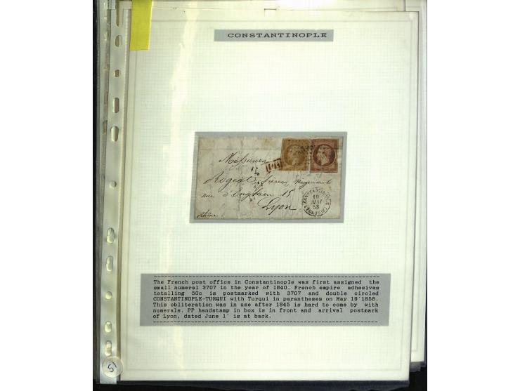 1840/1910, Sammlung mit ca. 35 Briefen, Karten und Ganzsachen sowie ein Briefstück mit u.a. Stempeln von Alexandrette bis Vat